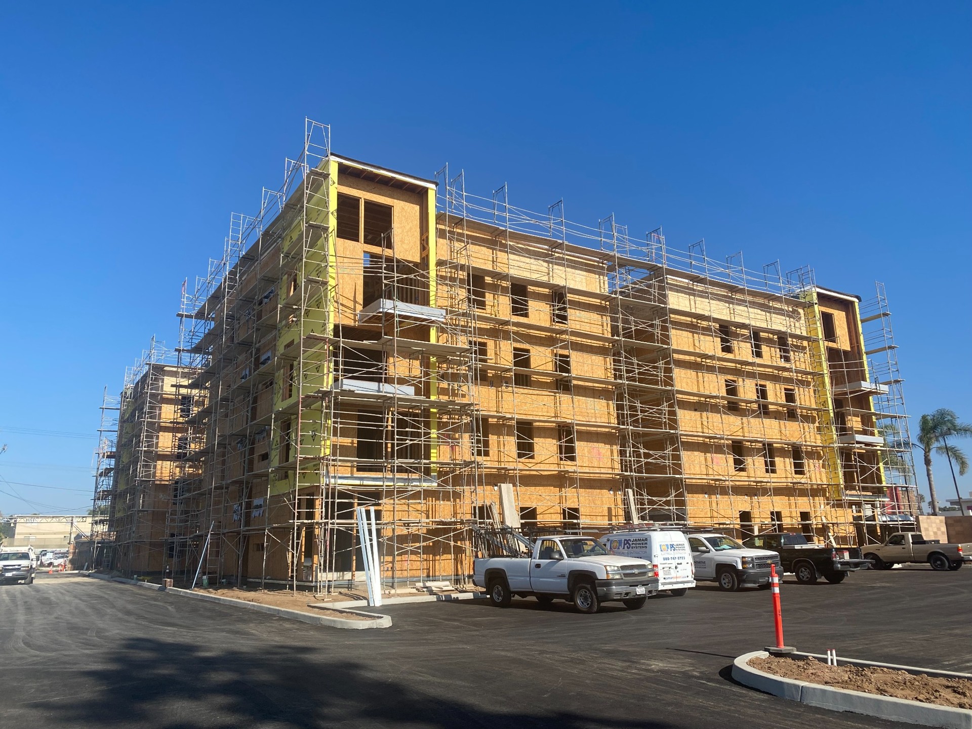 K Street Apartments during framing and construction