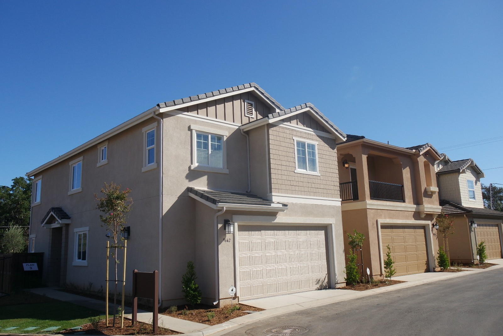 Completed two story homes with attached garages at Riverview Courts