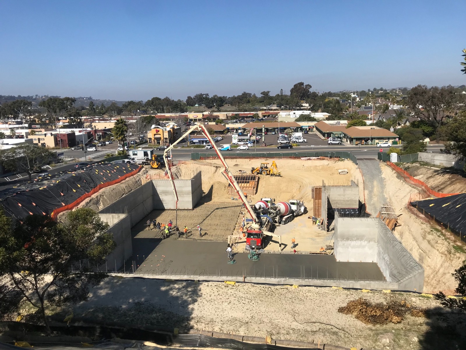 Excavation and foundation concrete work at U-Store Encinitas