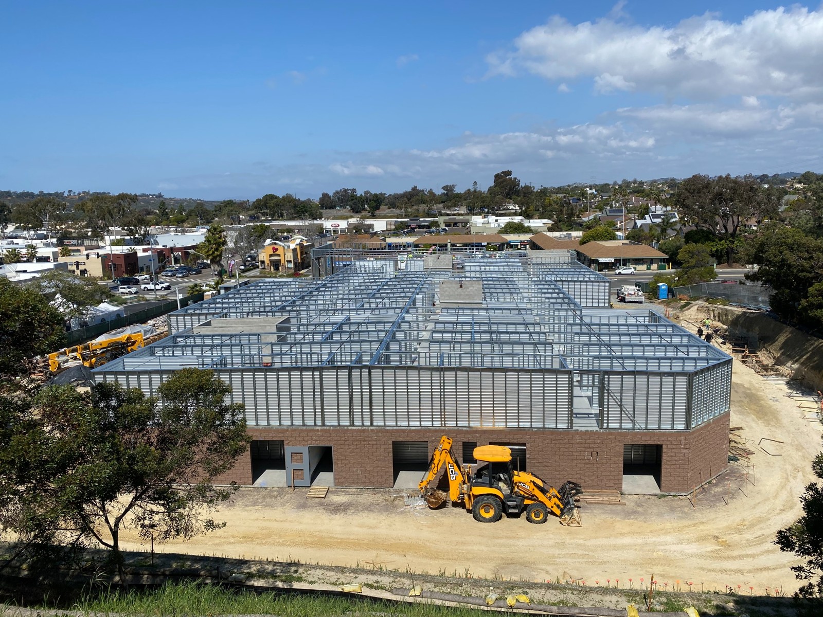 Steel framing during U-Store Encinitas construction